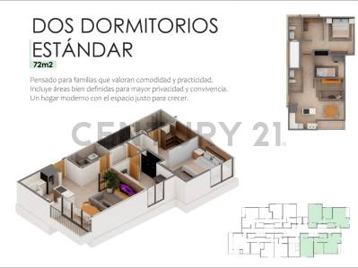 Departamento en venta en Lambaré · 107 m² · 2 dormitorios